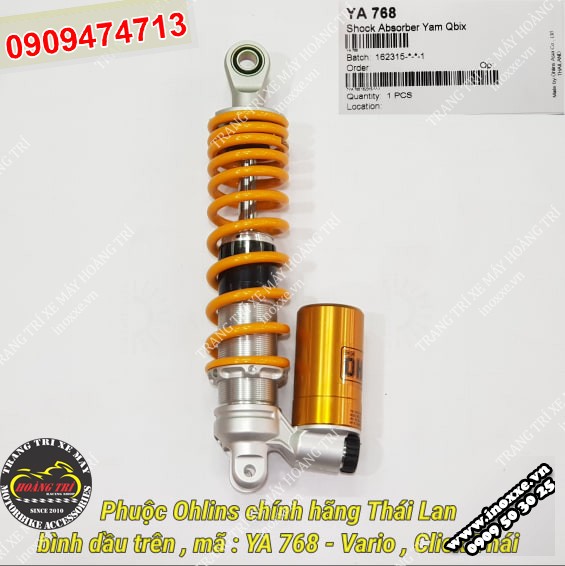 Phuộc Ohlins chính hãng bình dầu dưới YA 768 lắp Vario ,Click Thái